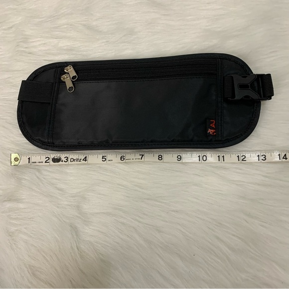 Black Crossbody Travel Canvas Anti-theft Slim Hidden Fanny Pack Wallet Bag - Picture 5 of 11